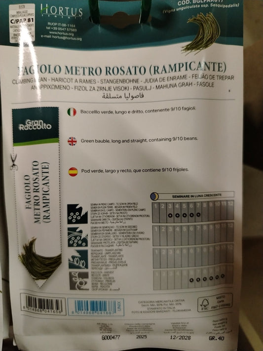 Fagiolo metro rosato (rampicante) - ValmaflorValmaflorValmaflorFagiolo metro rosato (rampicante) - ValmaflorValmaflorValmaflorFagiolo metro rosato (rampicante)