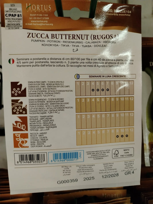 Zucca butternut (rugosa) - Valmaflor#ValmaflorValmaflorZucca butternut (rugosa)