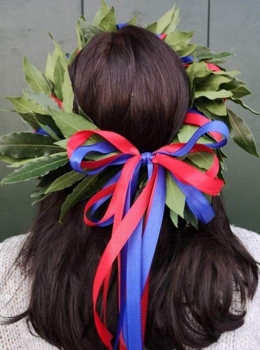 Corona d'alloro con fiocchi - ValmaflorCorona d'alloroValmaflorValmaflorCorona laurea - Valmaflor54 - 55 cm